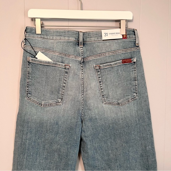 7 For All Mankind 7 FAM Cropped Alexa size 31 jeans high waisted wide leg - Picture 4 of 10